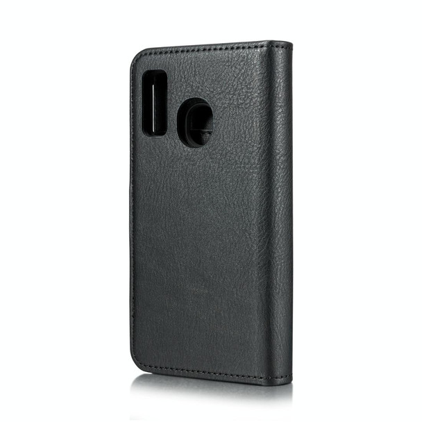 DG.MING Crazy Horse Texture Flip Detachable Magnetic Leatherette Case with Holder & Card Slots & Wallet for Galaxy A40(Black)