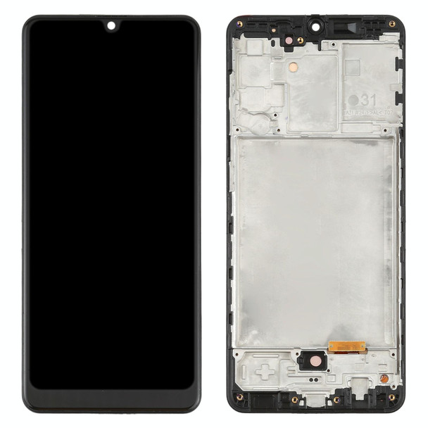 OLED Material LCD Screen and Digitizer Full Assembly with Frame for Samsung Galaxy A31 SM-A315 (6.33 inch)(Black)