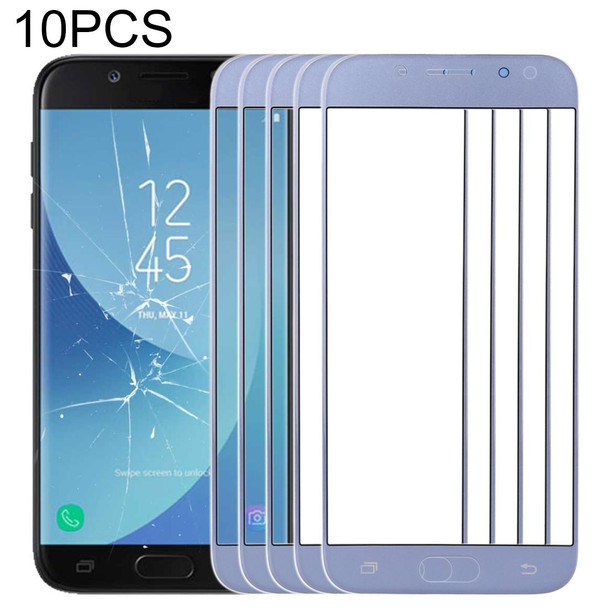 10 PCS Front Screen Outer Glass Lens for Samsung Galaxy J5 (2017) / J530(Blue)