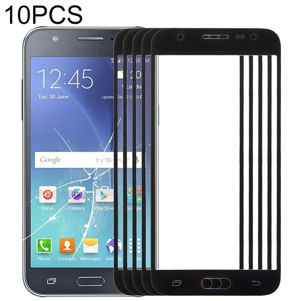 10 PCS Front Screen Outer Glass Lens for Samsung Galaxy J5 / J500(Black)