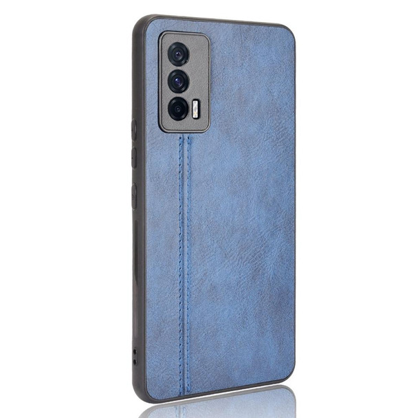 vivo iQOO Neo5 Shockproof Sewing Cow Pattern Skin PC + PU + TPU Case(Blue)