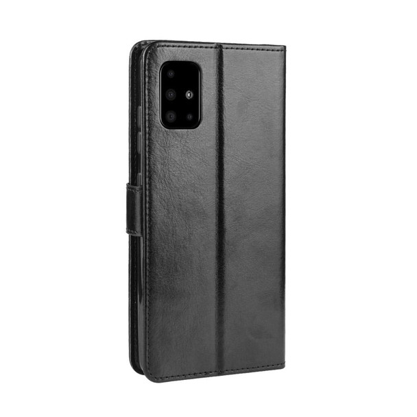 Samsung Galaxy M51 Retro Crazy Horse Texture Horizontal Flip Leather Case with Holder & Card Slots & Photo Frame(Black)