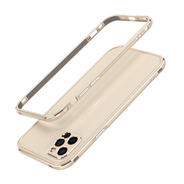 Aurora Series Lens Protector + Metal Frame Protective Case - iPhone 12(Gold)