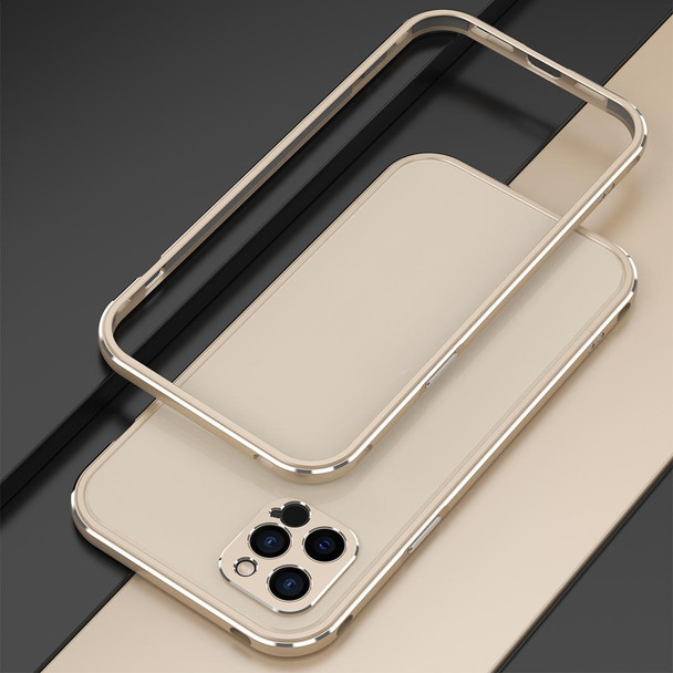 Aurora Series Lens Protector + Metal Frame Protective Case - iPhone 12(Gold)