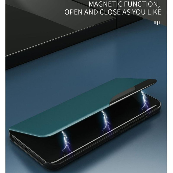 Samsung Galaxy S8 Side Display Magnetic Shockproof Horizontal Flip Leather Case with Holder(Orange)
