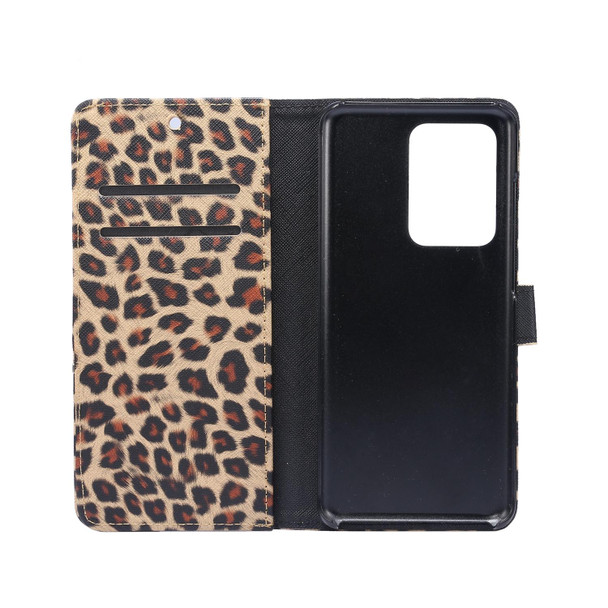 Samsung Galaxy Note20 Ultra Leopard Pattern Horizontal Flip Leather Case with Holder & Card Slots(Yellow)