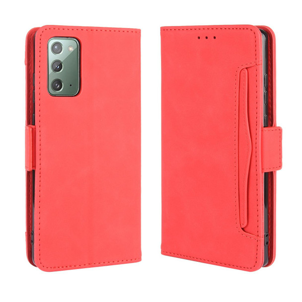 Samsung Galaxy S20 FE 4G / 5G Wallet Style Skin Feel Calf Pattern Leather Case with Separate Card Slot(Red)