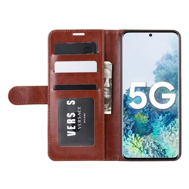 Samsung Galaxy S20 FE 4G / 5G R64 Texture Single Horizontal Flip Protective Case with Holder & Card Slots & Wallet& Photo Frame(Brown)