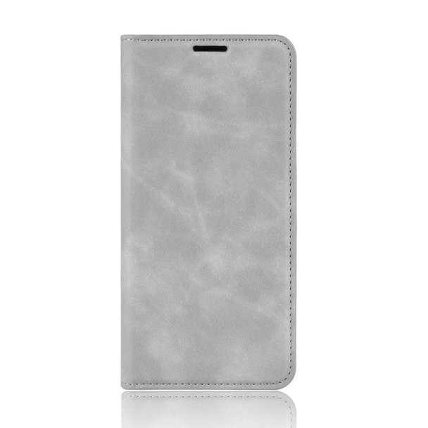 Samsung Galaxy S20 FE 4G / 5G Retro-skin Business Magnetic Suction Leather Case with Holder & Card Slots & Wallet(Grey)