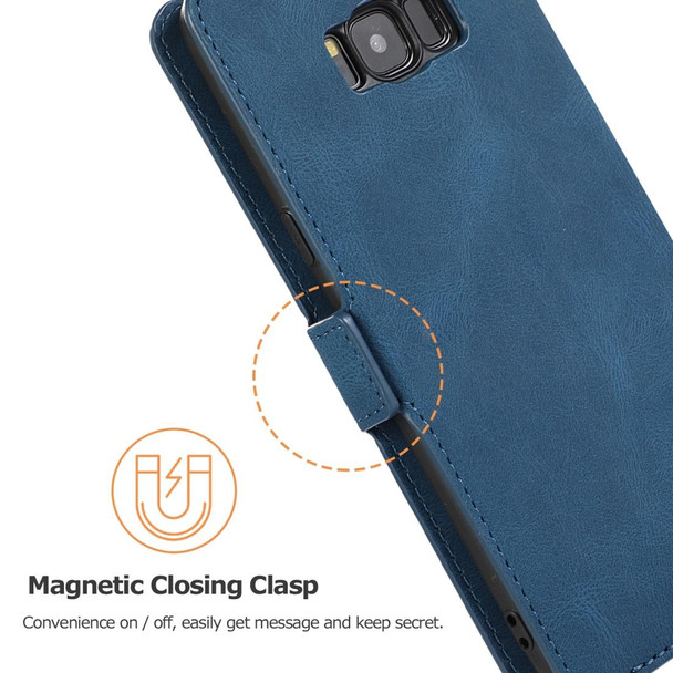 Samsung Galaxy S8 Plus Retro Magnetic Closing Clasp Horizontal Flip Leather Case with Holder & Card Slots & Photo Frame & Wallet(Navy Blue)