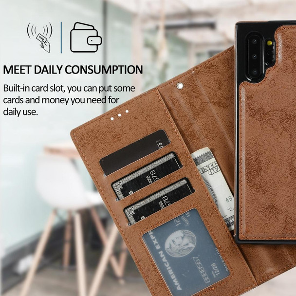 Samsung Galaxy Note10+ Retro 2 in 1 Detachable Magnetic Horizontal Flip TPU + PU Leather Case with Holder & Card Slots & Photo Frame & Wallet(Brown)