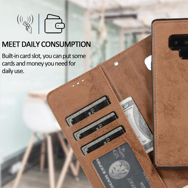 Samsung Galaxy Note9 Retro 2 in 1 Detachable Magnetic Horizontal Flip TPU + PU Leather Case with Holder & Card Slots & Photo Frame & Wallet(Brown)