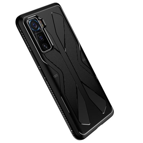 vivo iQOO 5 Butterfly Shadow Shockproof Rubber TPU Protective Case(Black)