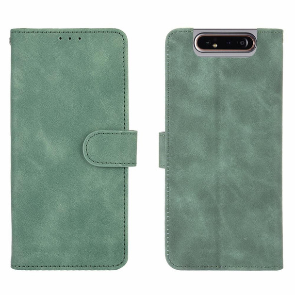 Samsung Galaxy A80 Solid Color Skin Feel Magnetic Buckle Horizontal Flip Calf Texture PU Leather Case with Holder & Card Slots & Wallet(Green)