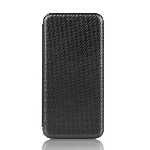Samsung Galaxy S10e Carbon Fiber Texture Magnetic Horizontal Flip TPU + PC + PU Leather Case with Rope & Card Slot(Black)