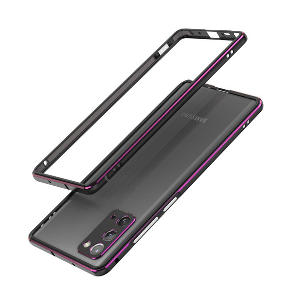 Samsung Galaxy Note20 Ultra Aluminum Alloy Shockproof Protective Bumper Frame(Black Purple)