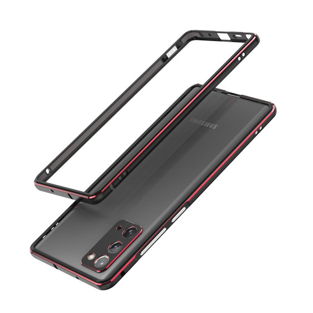 Samsung Galaxy Note20 Ultra Aluminum Alloy Shockproof Protective Bumper Frame(Black Red)