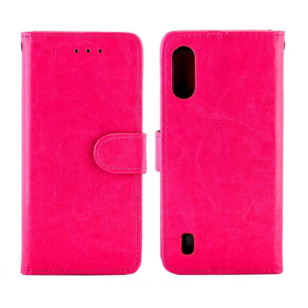 Samsung Galaxy M01 Crazy Horse Texture Leather Horizontal Flip Protective Case with Holder & Card Slots & Wallet & Photo Frame(Magenta)