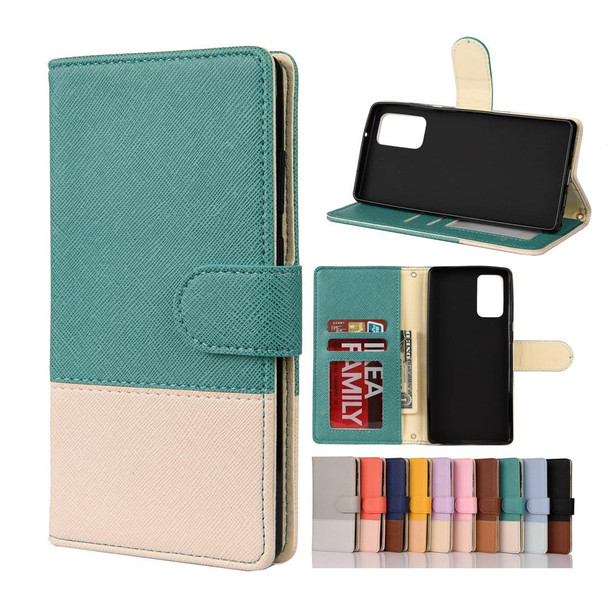 Samsung Galaxy Note20 Ultra Color Splicing Horizontal Flip Leather Case with Holder & Card Slots & Wallet & Photo Frame(Green)