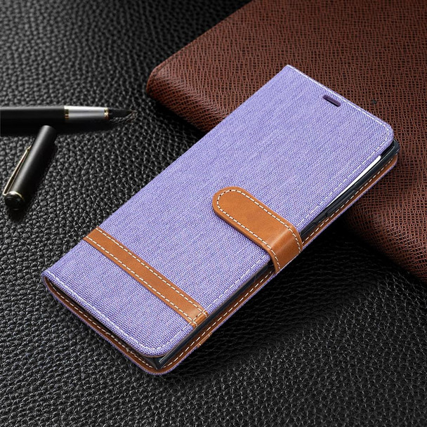 Samsung Galaxy Note20 Ultra Color Matching Denim Texture Horizontal Flip Leather Case with Holder & Card Slots & Wallet & Lanyard(Purple)