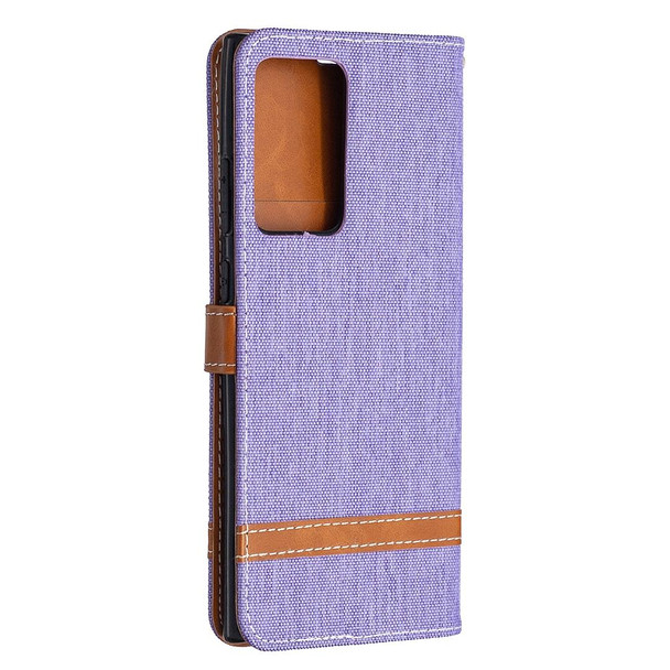 Samsung Galaxy Note20 Ultra Color Matching Denim Texture Horizontal Flip Leather Case with Holder & Card Slots & Wallet & Lanyard(Purple)