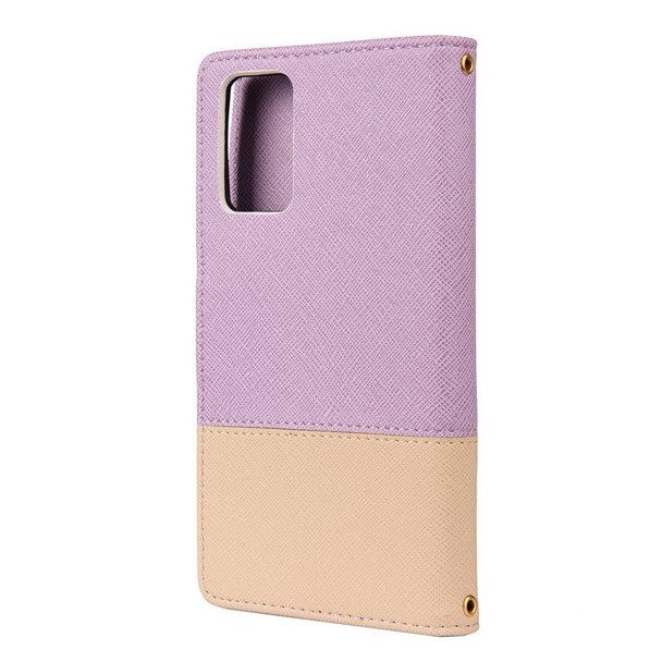 Samsung Galaxy Note20 Ultra Color Splicing Horizontal Flip Leather Case with Holder & Card Slots & Wallet & Photo Frame(Purple)