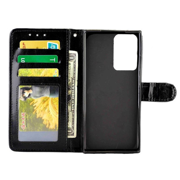 Samsung Galaxy Note20 Ultra 5G Crazy Horse Texture Leather Horizontal Flip Protective Case with Holder & Card Slots & Wallet & Photo Frame(Black)