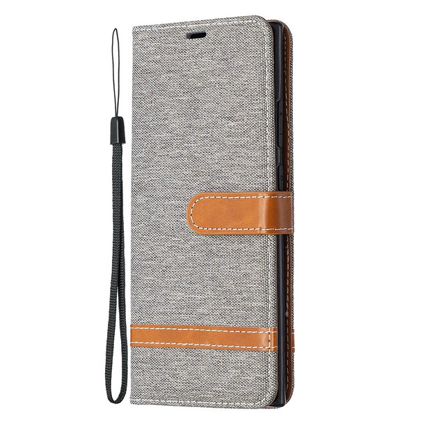 Samsung Galaxy Note20 Ultra Color Matching Denim Texture Horizontal Flip Leather Case with Holder & Card Slots & Wallet & Lanyard(Grey)