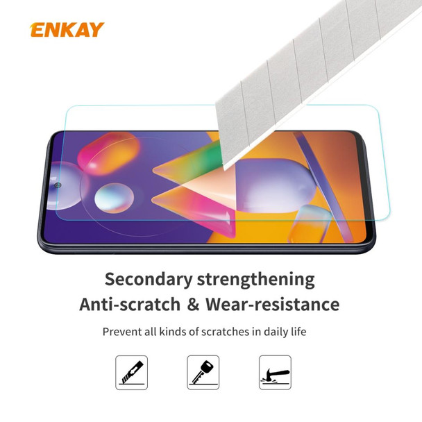 Samsung Galaxy M31s ENKAY Hat-Prince 0.26mm 9H 2.5D Curved Edge Tempered Glass Film