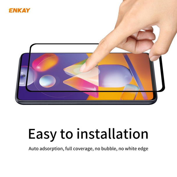 Samsung Galaxy M31s ENKAY Hat-Prince Full Glue 0.26mm 9H 2.5D Tempered Glass Full Coverage Film