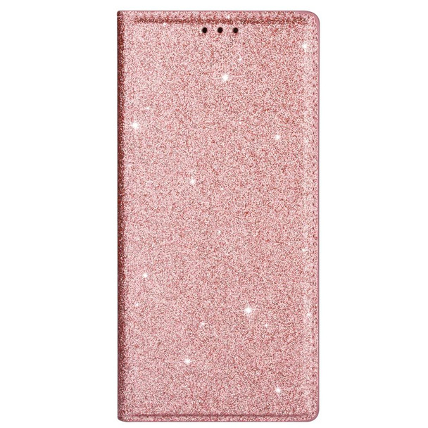 Samsung Galaxy A71 Ultrathin Glitter Magnetic Horizontal Flip Leather Case with Holder & Card Slots(Rose Gold)
