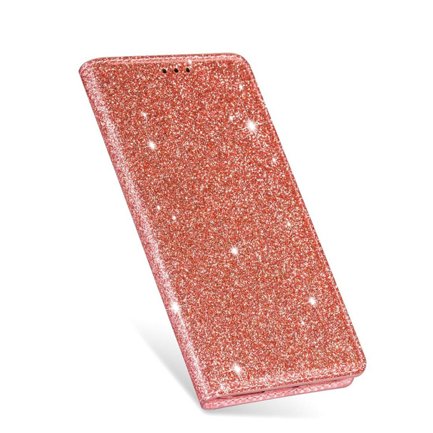 Samsung Galaxy S10 Ultrathin Glitter Magnetic Horizontal Flip Leather Case with Holder & Card Slots(Rose Gold)