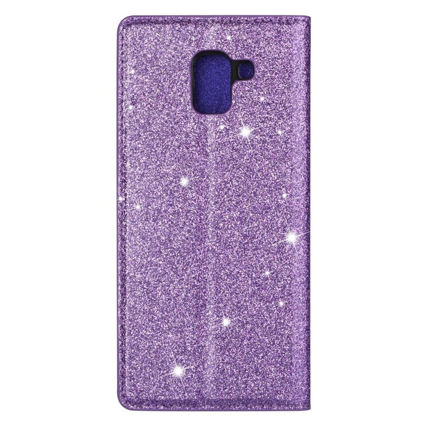 Samsung Galaxy J6 (2018) Ultrathin Glitter Magnetic Horizontal Flip Leather Case with Holder & Card Slots(Purple)