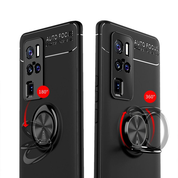 VIVO X50 Pro+ Metal Ring Holder 360 Degree Rotating TPU Case(Black+Red)