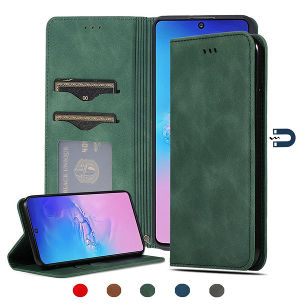 Samsung Galaxy S10 Lite/A91 Retro Skin Feel Business Magnetic Horizontal Flip Leather Case(Army Green)