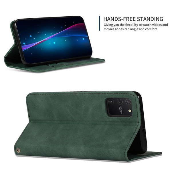 Samsung Galaxy S10 Lite/A91 Retro Skin Feel Business Magnetic Horizontal Flip Leather Case(Army Green)
