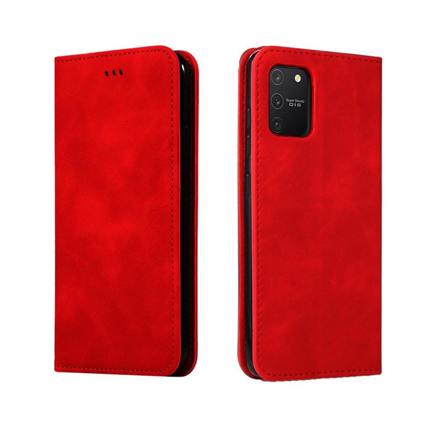 Samsung Galaxy S10 Lite/A91 Retro Skin Feel Business Magnetic Horizontal Flip Leather Case(Red)