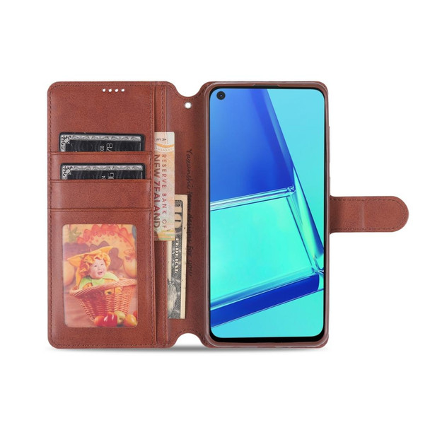 Samsung Galaxy A21s AZNS Calf Texture Horizontal Flip Leather Case with Holder & Card Slots & Wallet & Photo Frame(Red)