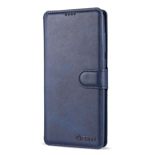 Samsung Galaxy A21s AZNS Calf Texture Horizontal Flip Leather Case with Holder & Card Slots & Wallet & Photo Frame(Blue)
