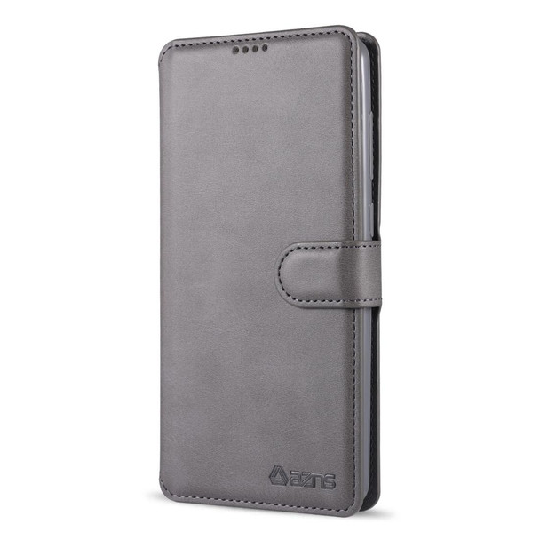 Samsung Galaxy A21s AZNS Calf Texture Horizontal Flip Leather Case with Holder & Card Slots & Wallet & Photo Frame(Grey)