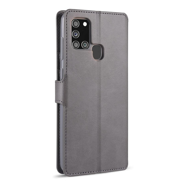 Samsung Galaxy A21s AZNS Calf Texture Horizontal Flip Leather Case with Holder & Card Slots & Wallet & Photo Frame(Grey)