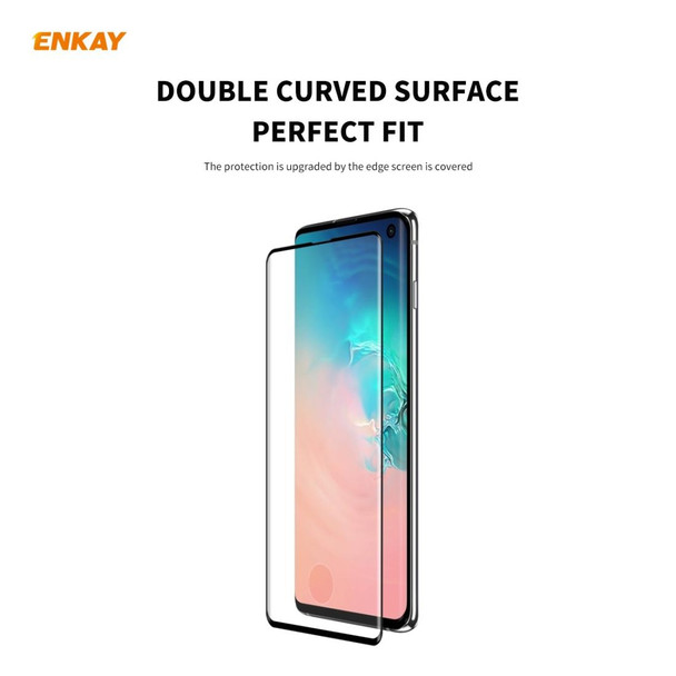 Samsung Galaxy S10 ENKAY Hat-Prince 0.26mm 9H 3D Full Glue Explosion-proof Full Screen Curved Heat Bending Tempered Glass Film