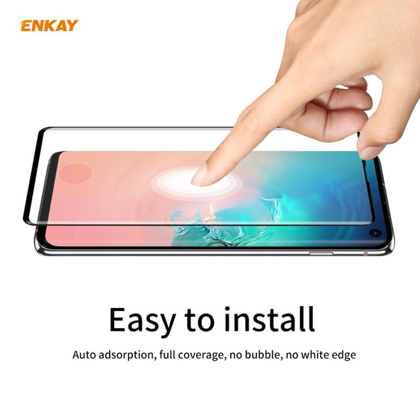 Samsung Galaxy S10 ENKAY Hat-Prince 0.26mm 9H 3D Full Glue Explosion-proof Full Screen Curved Heat Bending Tempered Glass Film