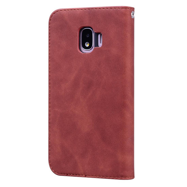 Samsung Galaxy J2 Core Frosted Business Magnetic Horizontal Flip PU Leather Case with Holder & Card Slot & Lanyard(Brown)