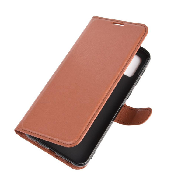 Samsung Galaxy M31 Litchi Texture Horizontal Flip Protective Case with Holder & Card Slots & Wallet(Brown)