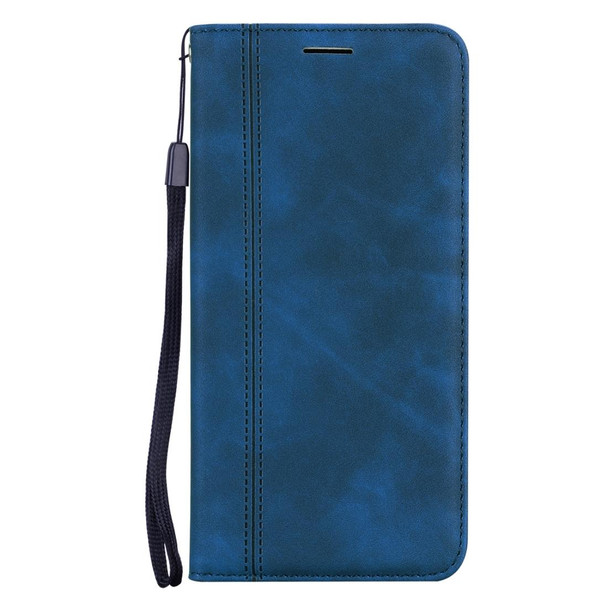 Samsung Galaxy J2 Core Frosted Business Magnetic Horizontal Flip PU Leather Case with Holder & Card Slot & Lanyard(Blue)