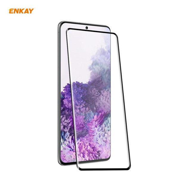 Samsung Galaxy S20 Ultra ENKAY Hat-Prince 0.26mm 9H 3D Full Glue Explosion-proof Full Screen Curved Heat Bending Tempered Glass Film