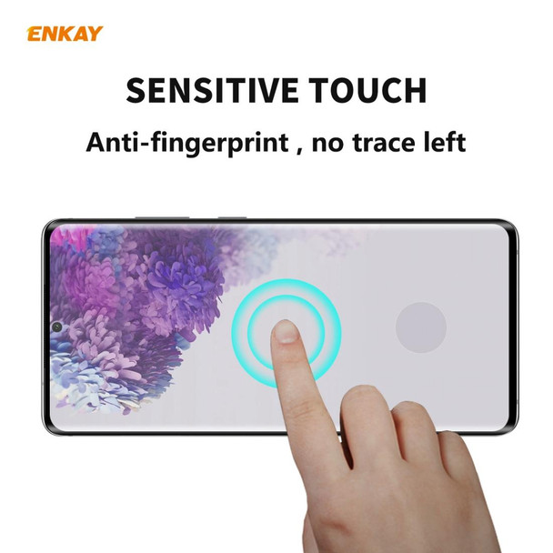 Samsung Galaxy S20+ ENKAY Hat-Prince 0.26mm 9H 3D Full Glue Explosion-proof Full Screen Curved Heat Bending Tempered Glass Film