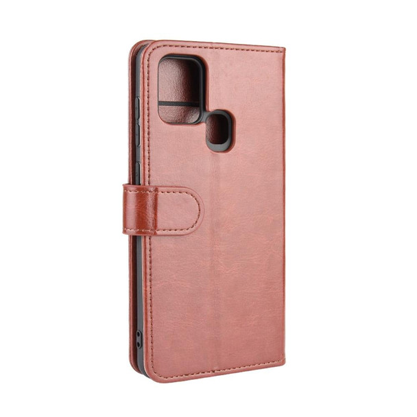 Galaxy A21s R64 Texture Single Horizontal Flip Protective Case with Holder & Card Slots & Wallet& Photo Frame(Brown)