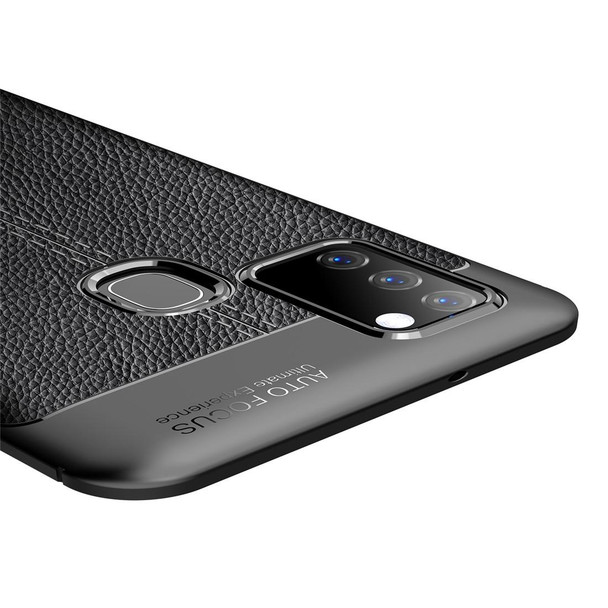 Galaxy A21s Litchi Texture TPU Shockproof Case(Navy Blue)